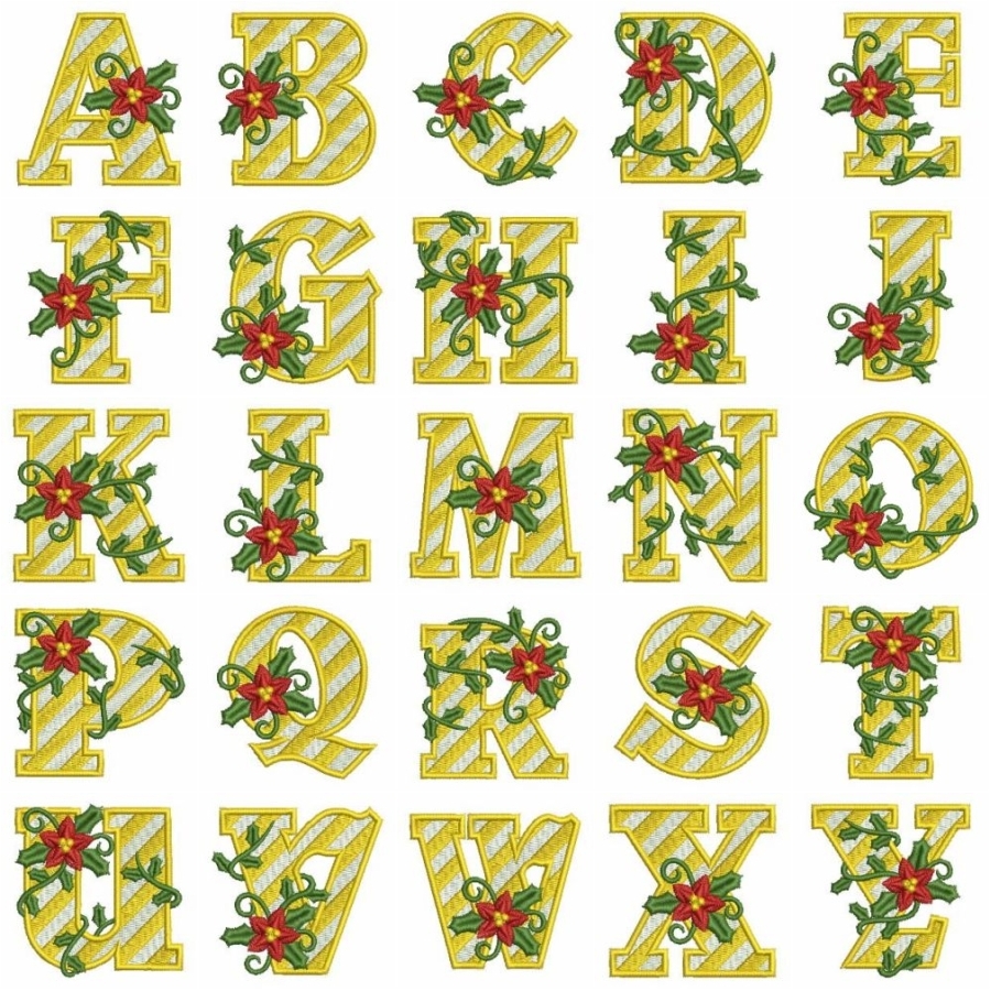 Poinsettia Alphabet 