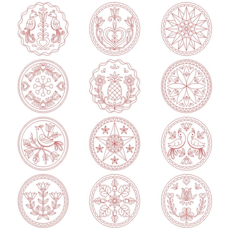 Redwork Dutch Motif 