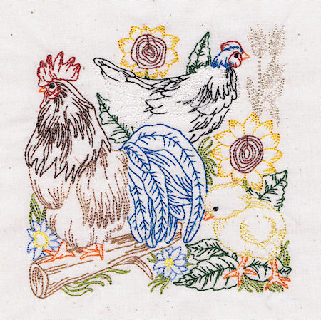 Country Living - Rooster & Hens Blocks -5