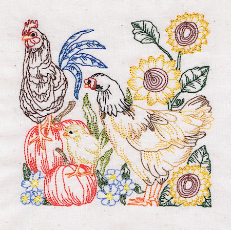 Country Living - Rooster & Hens Blocks -9