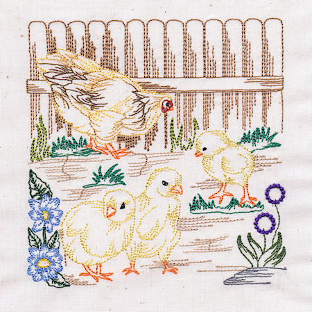Country Living - Rooster & Hens Blocks -12