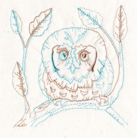 Baby Owls Redwork -10