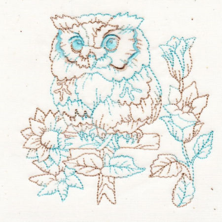 Baby Owls Redwork -11