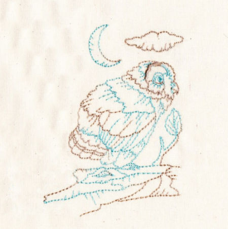 Baby Owls Redwork -16