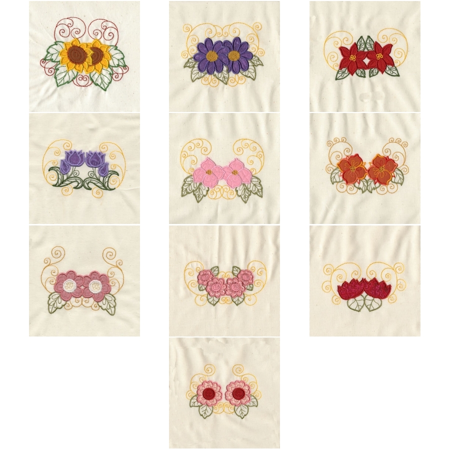 Scroll Applique Flowers | OregonPatchWorks