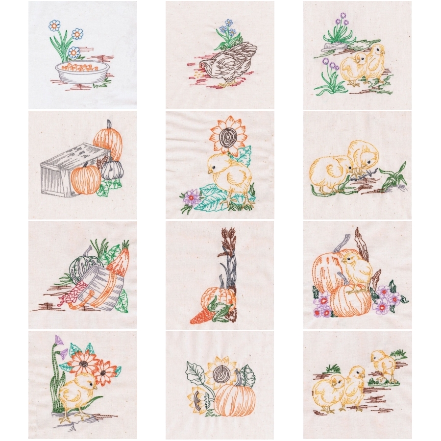 Country Colour Redwork 