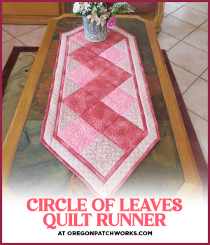 MAR-LENA EMBROIDERY Circle of Leaves Quilt Runner
