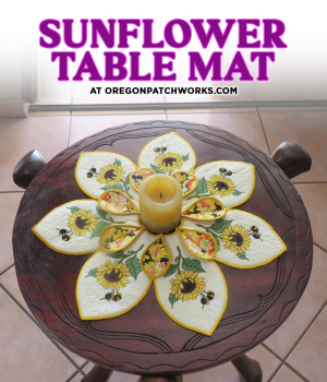 MAR-LENA EMBROIDERY Sunflower Table Mat