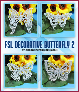 Sweet Heirloom Embroidery FSL Decorative Butterfly 2