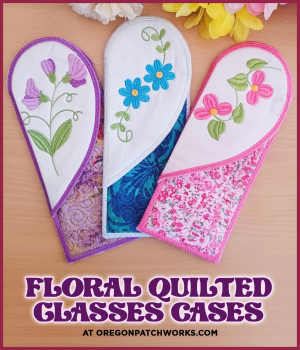 EMBROIDERY WEEKLY Floral Quilted Glasses Cases