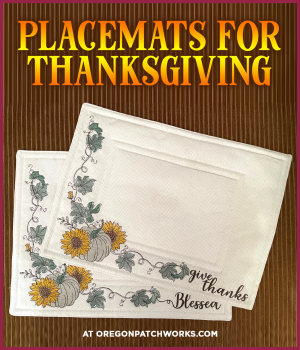 ALLSTITCH Placemats for Thanksgiving
