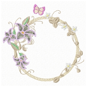 pretty flower wreath with butterfly