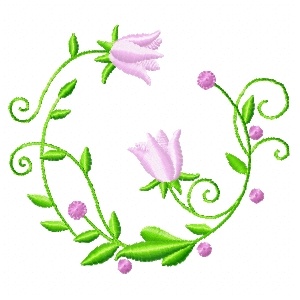 circle of pink posy flowers