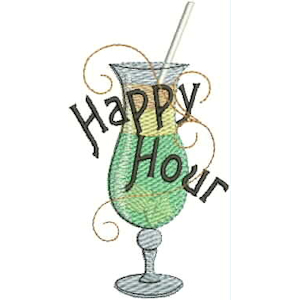 happy hour cocktail glass