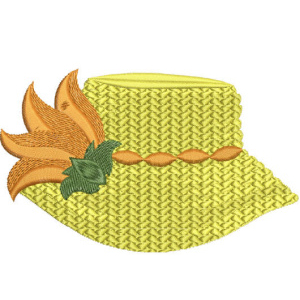 angel designs, yellow hat with flower