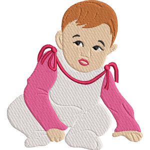 baby girl sitting embroidery