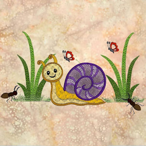 ovistin in africa, snail in grass